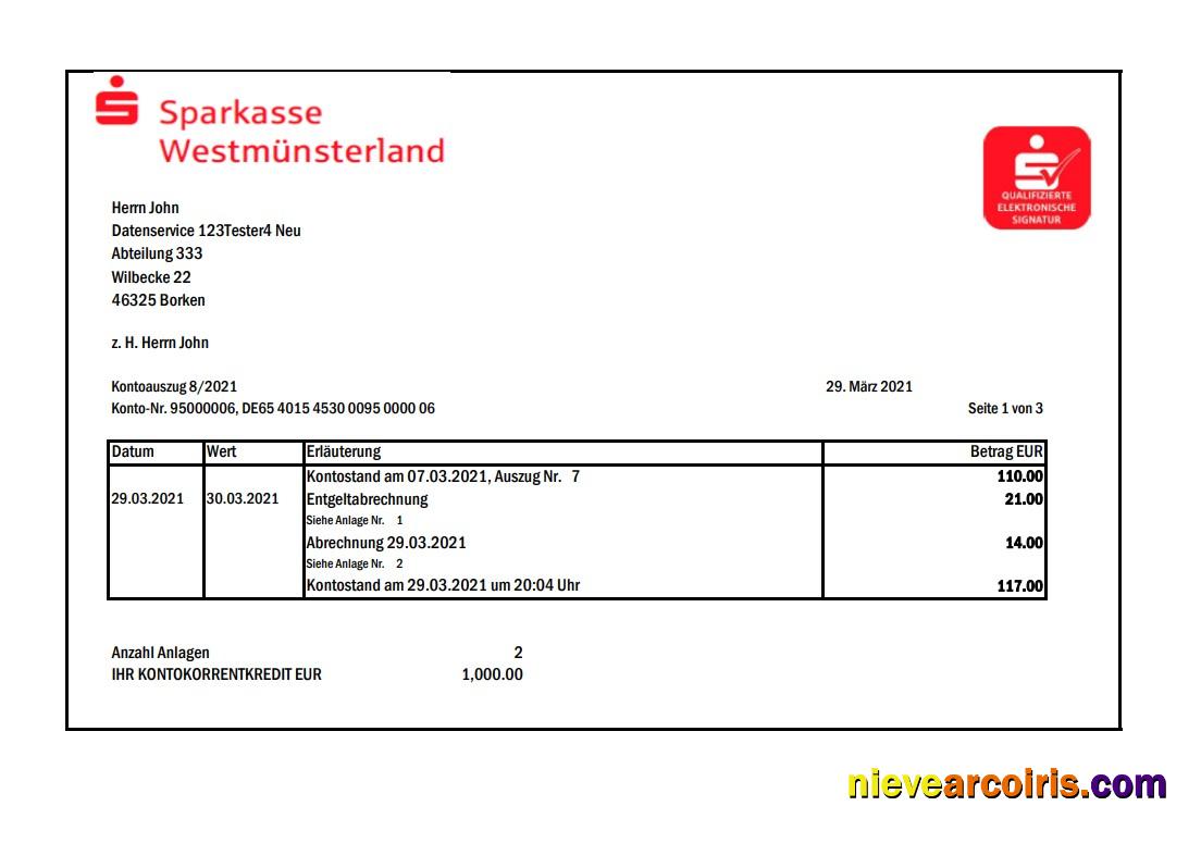 Germany Sparkasse excel pdf